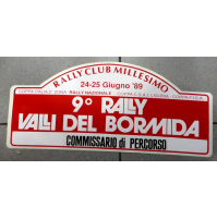 GROSSO ADESIVO 9° RALLY VALLI DEL BORMIDA - COMMISSARIO DI PERCORSO - 1989