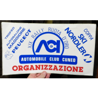 GROSSO ADESIVO XIX RALLY RUOTA D'ORO AUTOMOBILE CLUB CUNEO - ORGANIZZAZIONE -