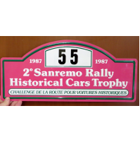 GROSSO TARGA IN METALLO - 1987 2° SANREMO RALLY - HISTORICAL CARS TROPHY -