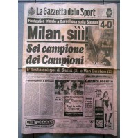 Gazzetta dello sport Del 25 Maggio 1989 Milan Campione D’europa -