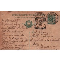 INTERO POSTALE 5 CENT. DA TOIRANO PER ALASSIO  1916 