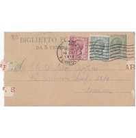 INTERO POSTALE 5+5+10 CENT. 1918 PER SAVONA  C3-80