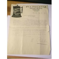 LETTER ANTONIO POLET - POLET'S COFFEE - WHOLESALE GROCER NOME ALASKA 1918  3-190