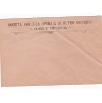LETTERA SOCIETA' AGRICOLA OPERAIA MUTUO SOCCORSO COSIO D'ARROSCIA IMPERIA 16-74