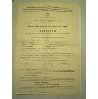 LEVA SULLA CLASSE DEI NATI 1938 - PRECETTO - CHIAMATA E.I.- DOMODOSSOLA  C11-600