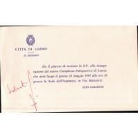 LOANO - INVITO INAUGURAZIONE POLISPORTIVA - 1984 - SINDACO GARASSINI - C7-285