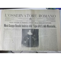 L'OSSERVATORE ROMANO 1938 N.S. DELLA MISERICORDIA MARIA GIUSEPPA ROSSELLO