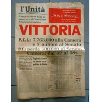 L'UNITA' 1 MAG 1963 - VITTORIA L'ITALIA VA A SINISTRA - IL PCI VINCE LE ELEZIONI