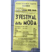 MANIFESTO 3° FESTIVAL DELLA MODA 1957-58 ALASSIO - HOTEL BEAU SEJOUR 33 X 70 Cm
