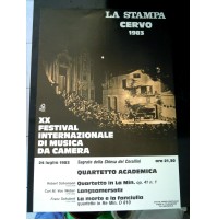 MANIFESTO CERVO IMPERIA XX FESTIVAL DI MUSICA DA CAMERA 1983 QUARTETTO ACADEMIA