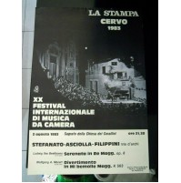 MANIFESTO - CERVO IMPERIA XX FESTIVAL DI MUSICA DA CAMERA 1983 STEFANATO ASCIOLL