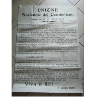 MANIFESTO UNIONE NAZIONALE COMBATTENTI SEZIONE DI ALBENGA 1925