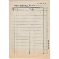 MODULO PER POSTE E TELEGRAFI 1924 REGISTRO PAGAMENTO DEI VAGLIA 18-37