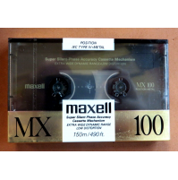 MUSICASSETTA AUDIO VERGINE - MAXELL MX 100 - POSITION IEC TYPE IV-METAL - NUOVA