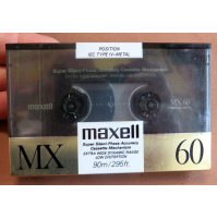 MUSICASSETTA AUDIO VERGINE - MAXELL MX 60 - POSITION IEC TYPE IV-METAL - NUOVA