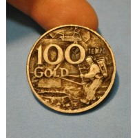Moneta medaglia commemorativa Apollo - Sbarco sulla luna 100 Gold Tempo