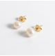 Orecchini in Oro 750 e Perle da 8 mm con Chiusura a Farfalla - Design Elegante