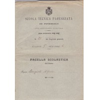 PAGELLA REGIA SCUOLA TECNICA PAREGGIATA DI PINEROLO TORINO 1913 10BIS-14