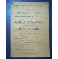 PAGELLA SCOLASTICA 1943-44 ALBENGA - SCUOLA DANTE ALIGHIERI - 