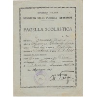 PAGELLA SCOLASTICA 1948 SCUOLA ELEMENTARE DI VALO LIGURE SAVONA  10-34