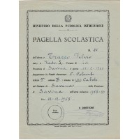 PAGELLA SCOLASTICA 1958 SCUOLA ELEMENTARE C. COLOMBO DI SAVONA 10-34