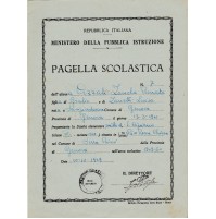 PAGELLA SCUOLA ELEMENTARE DI SAN CIPRIANO SERRA RICCO' GENOVA 1949 10BIS-23C