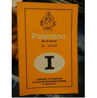 PATENTINO PER LA SCUOLA - 1985 - ATTESTATO DI FREQUENZA EDUCAZIONE STRADALE