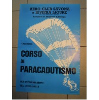 POSTER ANNI '80 AERO CLUB SAVONA - CORSO DI PARACADUTISMO -  *MAN