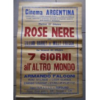 POSTER MANIFESTO - 1936 CINEMA ARGENTINA MILANO - ROSE NERE + TOPOLINO (MAN)
