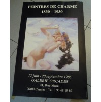 POSTER MANIFESTO PEINTRES DE CHARME 1830-1930 GALERIE ORCADES  CANNES 1986 (MAN)