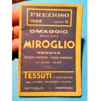 PREZIOSO 1932 - OMAGGIO DELLA DITTA MIROGLIO GENOVA - TESSUTI - 