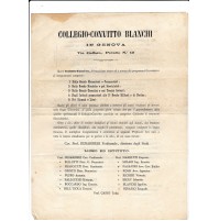 PROGRAMMA COLLEGIO - CONVITTO BIANCHI IN GENOVA  CAFFARO PERALTO 1881 10BIS-47