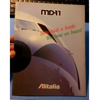RARO DEPLIANT BROCHURE AEROMOBILE MD-11 ALITALIA - BENVENUTI A BORDO - 