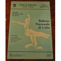RARO MANIFESTO POSTER - CITTA' DI SANREMO BALLETTO NAZIONALE DI CUBA -  (MAN)