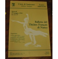 RARO MANIFESTO POSTER - CITTA' DI SANREMO BALLETTO THEATRE FRANCAIS NANCY (MAN)