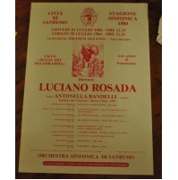 RARO MANIFESTO POSTER - CITTA' DI SANREMO STAGIONE SINFONICA 1984 L.ROSADA (MAN