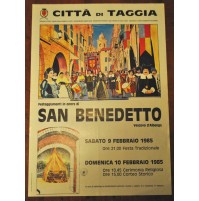 RARO MANIFESTO POSTER - CITTA' DI TAGGIA - FESTA SAN BENEDETTO 1985 - (MAN)
