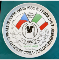 RARO PIATTO TENNIS - FINALE DI COPPA DAVIS 1980 / PRAGA CECOSLOVACCHIA vs ITALIA