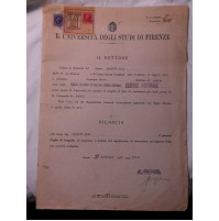 REGIA UNIVERSITA' DI FIRENZE - FOGLIO DI CONGEDO - 1939 - SCIENZE NATURALI