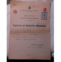 REGIA UNIVERSITA' DI NAPOLI DIPLOMA DI MATURITA' SCIENTIFICA - NAPOLI 1935 - 