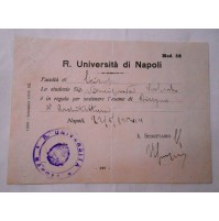 REGIA UNIVERSITA' DI NAPOLI - FACOLTA' DI SCIENZE - ESAME DI DISEGNO 1935