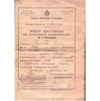 REGIO ESERCITO - FOGLIO PROVVISORIO DI CONGEDO ILLIMITATO ALBENGA 1916 C8-412