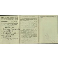 REGIONE LIGURIA TESSERA AUTORIZZAZIONE ALLA CACCIA- ANNO 1973-1974