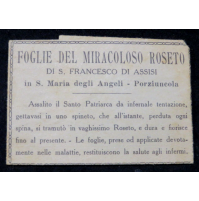 RELIQUIA - FOGLIE DEL MIRACOLOSO ROSETO DI S.FRANCESCO DI ASSISI -