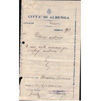 RICEVUTA DEL 1940 ALBENGA N° 400 CESTE PER I RIFUGI ANTIAEREI  - 3-63