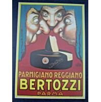 RIPRODUZIONE MANIFESTO - POSTER DI PARMIGIANO REGGIANO BERTOZZI PARMA - 1930ca