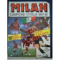 RIVISTA MILAN CAMPIONE D'ITALIA 1991-92 - 10 POSTER PRESENTI ALL'INTERNO !