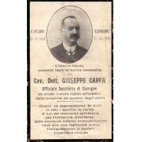 SANTINO Dott. Giuseppe Capra - UFFICIALE SANITARIO A CUORGNE' TORINO - 1920