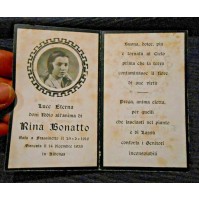 SANTINO FUNEBRE - RINA BONATTO MORTA AD ALBENGA NEL 1935 -