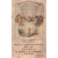SANTINO RICORDO COMUNIONE 1940 PARROCCHIA DI S.MARIA CALIZZANO SAVONA 11-17